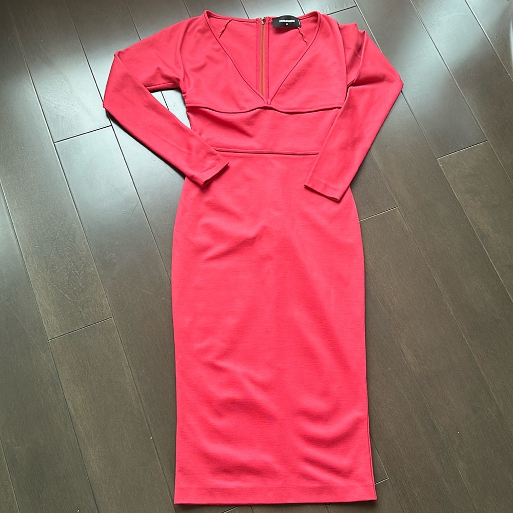 Dsquared coral v neck midi dress